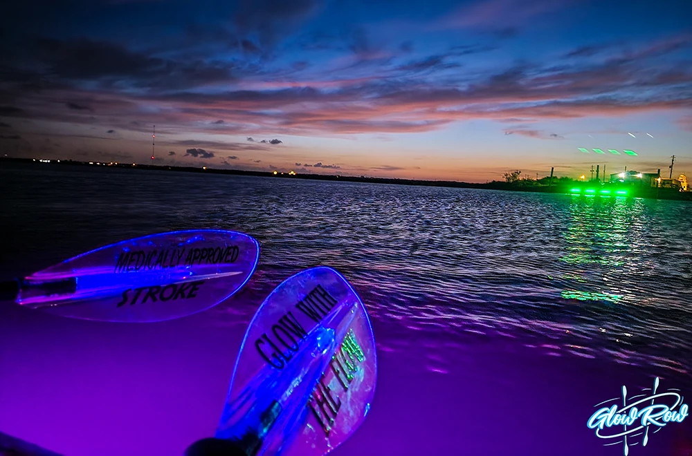 paddles infront of the sea